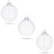 Set of 3 Clear Plastic Christmas Ball Ornaments with Cutout Openings DIY Craft 3.6 Inches